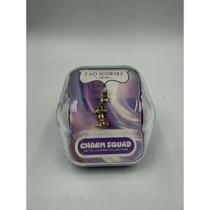 NEW IN BOX FAO Schwartz Charm Squad "I" Metal Charm Collection Claw Clasp